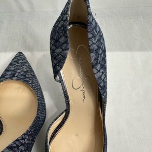 Jessica Simpson. Blue denim pump.  Gently used once